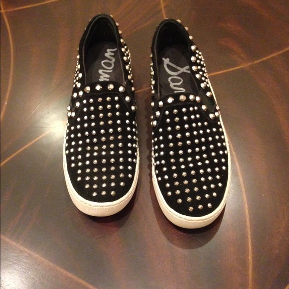 Sam Edelman Black Studded Slip on Sneaker Size 6.5
