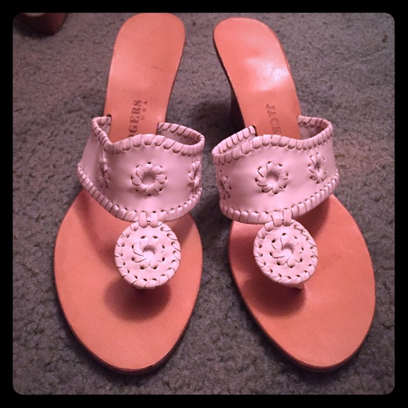White Jack Rogers Mid-Wedge Sandals