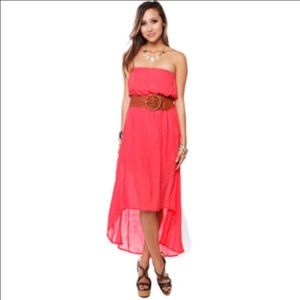 A strapless summer dress