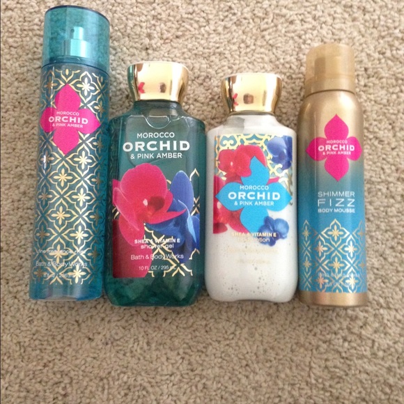Morocco orchid & pink amber bath & Body works set