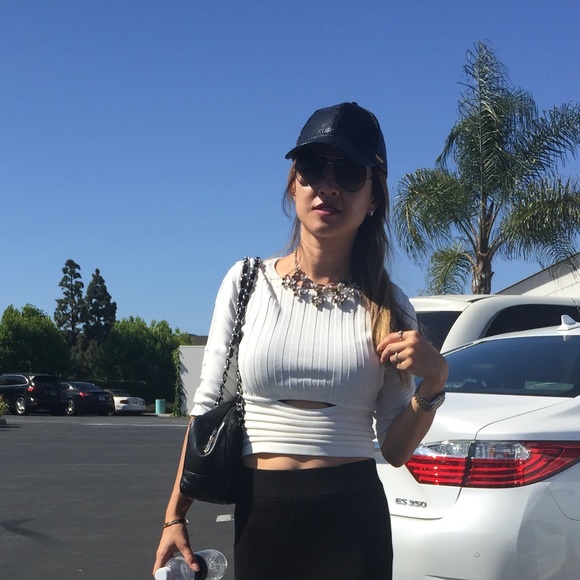 White cut outs top small , like new crop top