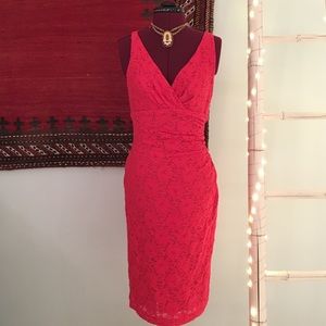 Lauren by RL Coral Lace Dress