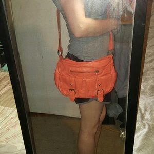 Orange crossbody purse