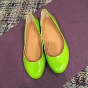 Jcrew lime green flats