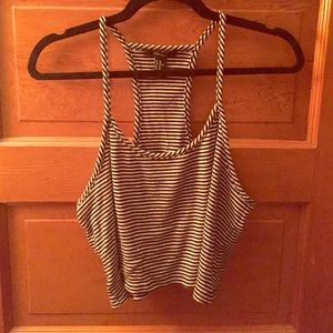 Striped halter crop top