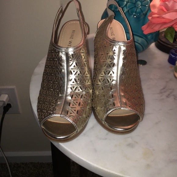Gold Nine West heels