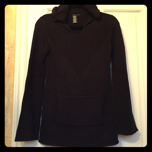 BCBGMaxAzria hooded cotton sweater