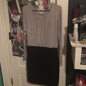Grey and black bodycon dress