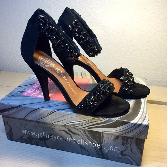 Jeffrey Campbell embellished heel in black suede - Picture 3 of 3