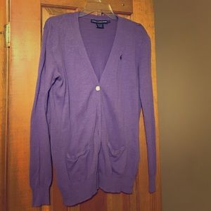 Purple Ralph Lauren cardigan