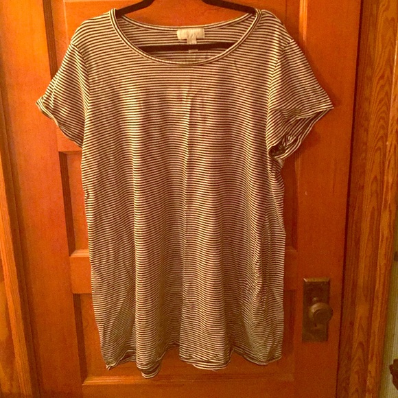 Striped short sleeve tunic