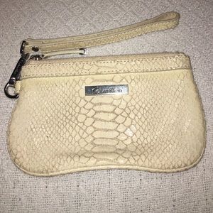 Calvin Klein Beige Snake Print Wristlet