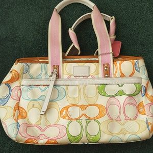 Colorful Coach tote bag