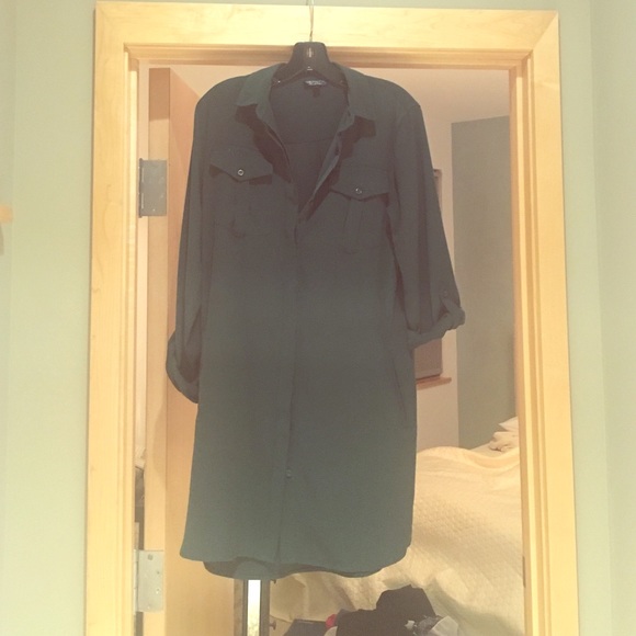Forest Green Shirt Dress