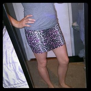 Cheetah print bodycon mini skirt
