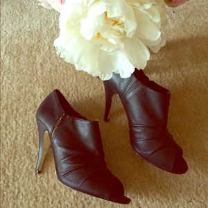 Black peeptoe booties
