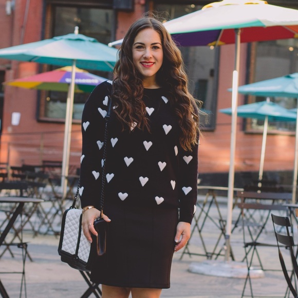Maison Jules heart print sweater