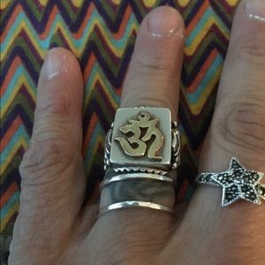 Ohm ring. Sterling silver  with brass ohm size 8.5