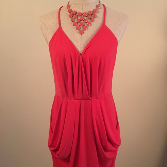 BCBGeneration Bright Coral Slinky Dress
