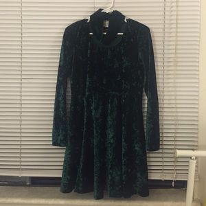 Forest Green Velvet Dress