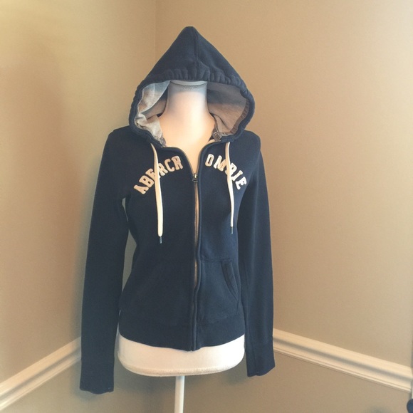 Medium, Abercrombie & Fitch, navy, zip up hoodie