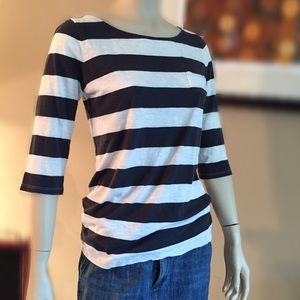 Ann Taylor Loft Boatneck Striped Tee