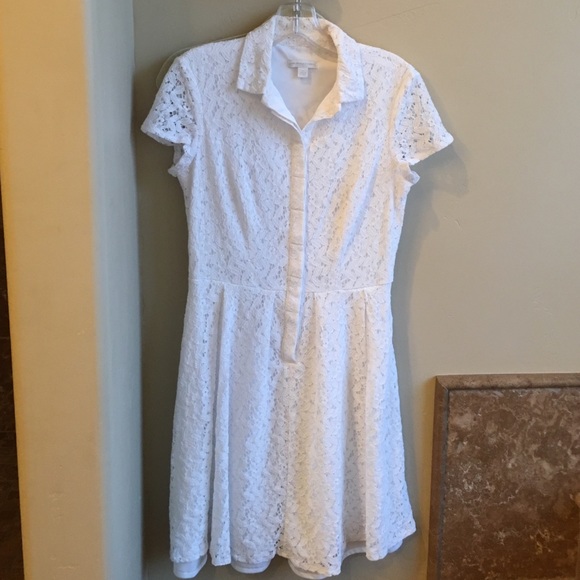 New York & Company White Lace Dress