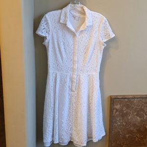 New York & Company White Lace Dress