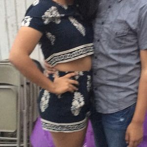 Agaci crop top with shorts outfit..