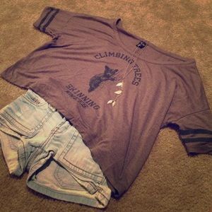 Off the shoulder belly shirt