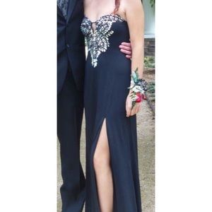 Black prom dress size 2 floor length $160