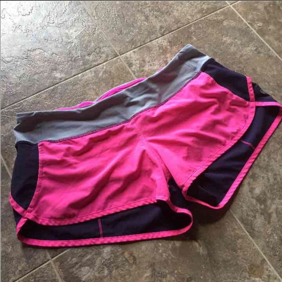 lululemon athletica Pants - LULULEMON Pink and navy speed shorts size 10