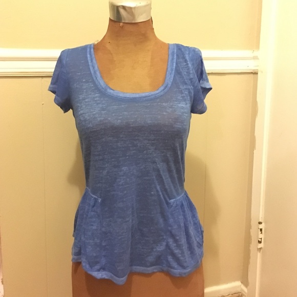Blue peplum tee