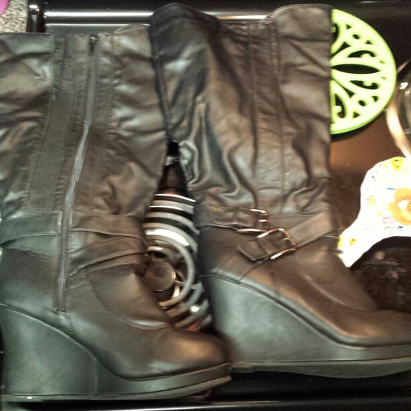 Wide Calf Black Boots