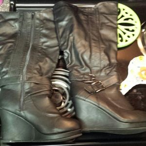 Wide Calf Black Boots