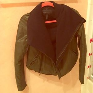 Fleece lined army green jacket