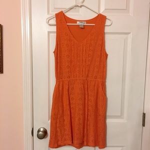 Pinky Orange Flower Lace Dress Size M