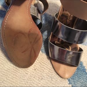 Sam Edelman Shoes - Sam Edelman Natural and Gunmetal Yelena Sandals Sam Edelman Shoes - Sam Edelman Natural and Gunmetal Yelena Sandals