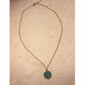 Blue druzy necklace