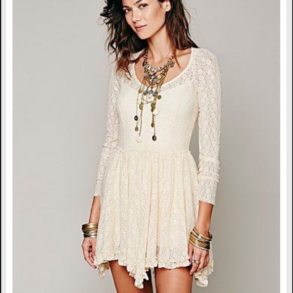 Free people long sleeve lace dress