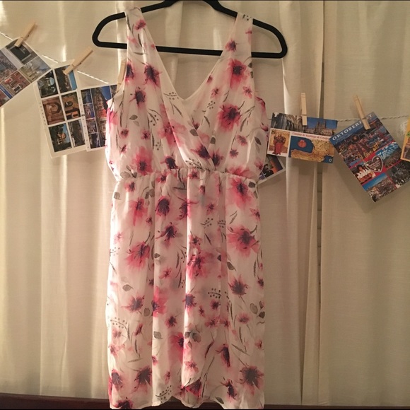 Pink Floral Asymmetrical Francesca's Sundress