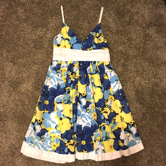 Guess Yellow/Blue Floral Dress Size 3