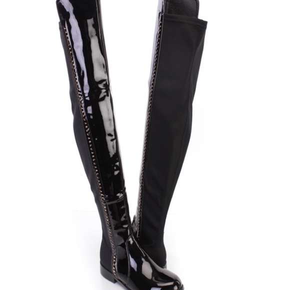 Black Patent Leather Boots