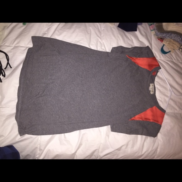 Grey top with orange detail