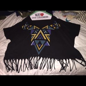 Black fringe top