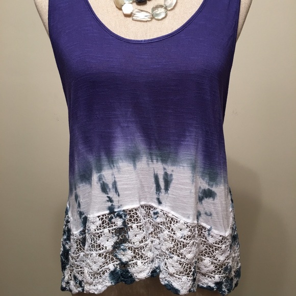 Purple/Blue/White Tie-Dye Tank