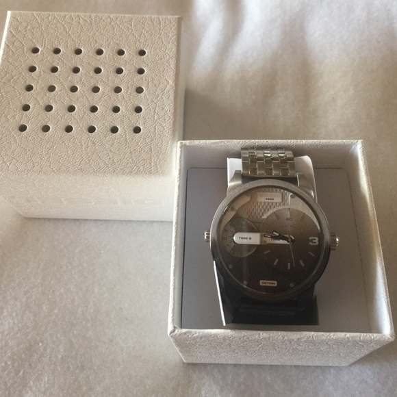 Diesel Mini Daddy Stainless Steel Dual Time Watch