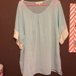 Light Blue Umgee Plus Size Top (boutique top)