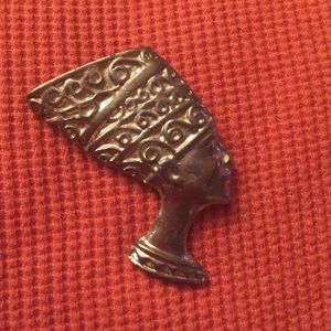 Gold African face brooch