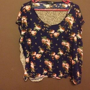 Floral front, leopard back, with pocket top